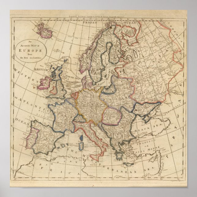 Poster Carte de l'Europe 2 (Devant)