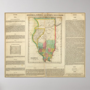 Poster Carte De L'Illinois