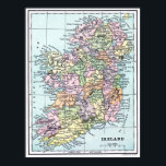 Poster - Carte de l'Irlande<br><div class="desc">Poster d'Irlande.</div>