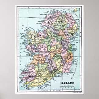 Poster - Carte de l'Irlande