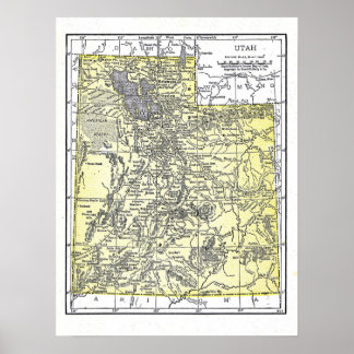 Poster : Carte de l'Utah, 1921