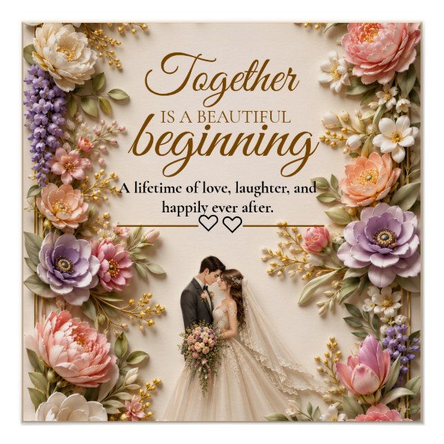 Poster Carte de luxe éditable pour invitation de mariage (Devant)