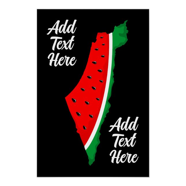 Poster Carte de Palestine Watermelon Symbole de la libert (Devant)