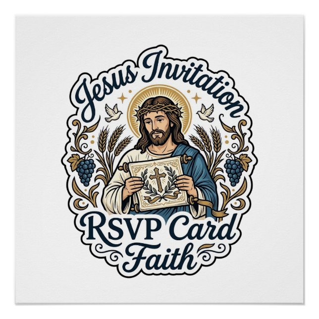Poster Carte de réponse à l'invitation de Jésus Foi Invit (Devant)
