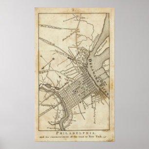 Poster Carte de route de Philadelphie