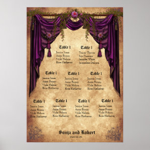 Poster Carte de siège Mariage médiéval