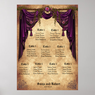 Poster Carte de siège Mariage médiéval