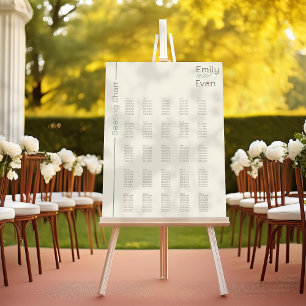 Poster Carte de sièges Mariages neutres minimalistes mode