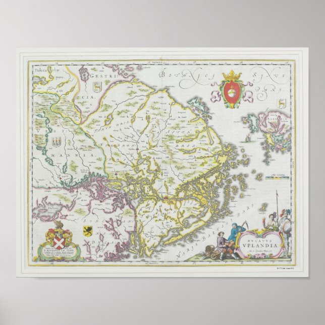 Poster Carte de Stockholm, Suède (Devant)