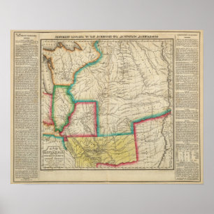 Poster Carte de territoire de l'Arkansas