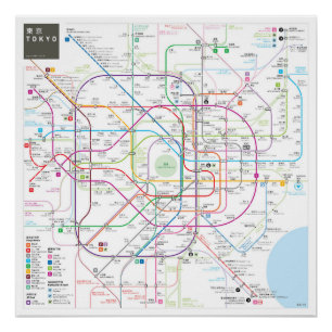 Poster Carte de Tokyo INAT