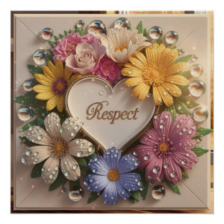 Poster Carte de voeux 3D de luxe avec design floral