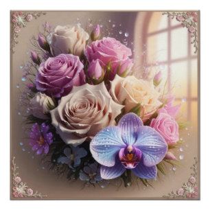 Poster Carte de voeux 3D Splendor Springtime avec Dew-Kis