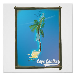 Poster carte de voyage de Cape Caulker