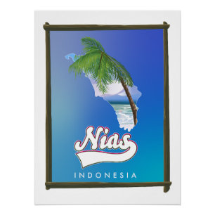 Poster Carte de voyage de Sumba Island Indonésie
