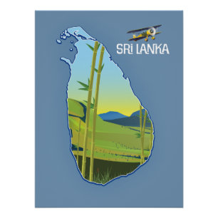 Poster Carte de voyage Sri Lanka