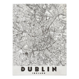 Poster Carte de voyage vintage de Dublin Irlande