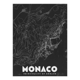Poster Carte de voyage vintage de Monaco