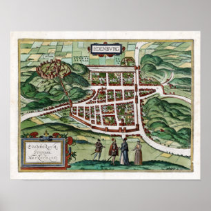 Poster Carte d'Édimbourg 1580
