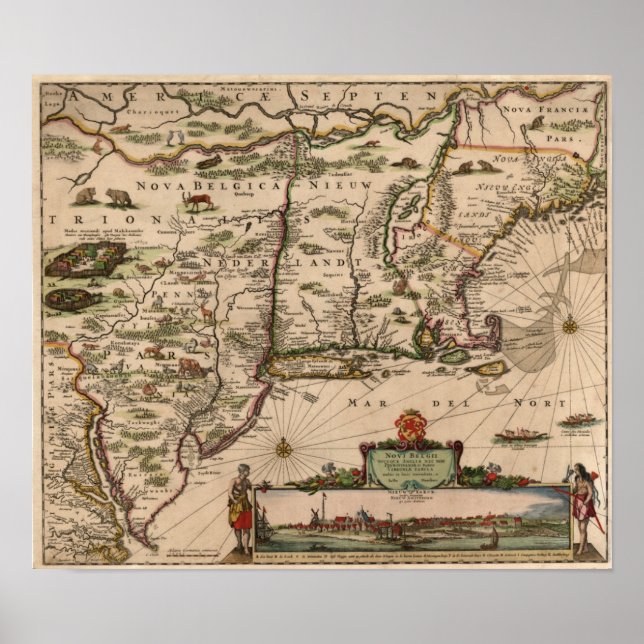 Poster Carte des colonies de 1683 (Devant)