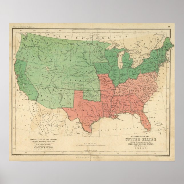 Poster Carte des États-Unis 2 (Devant)