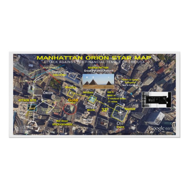 Poster Carte des étoiles de Manhattan Orion (Devant)