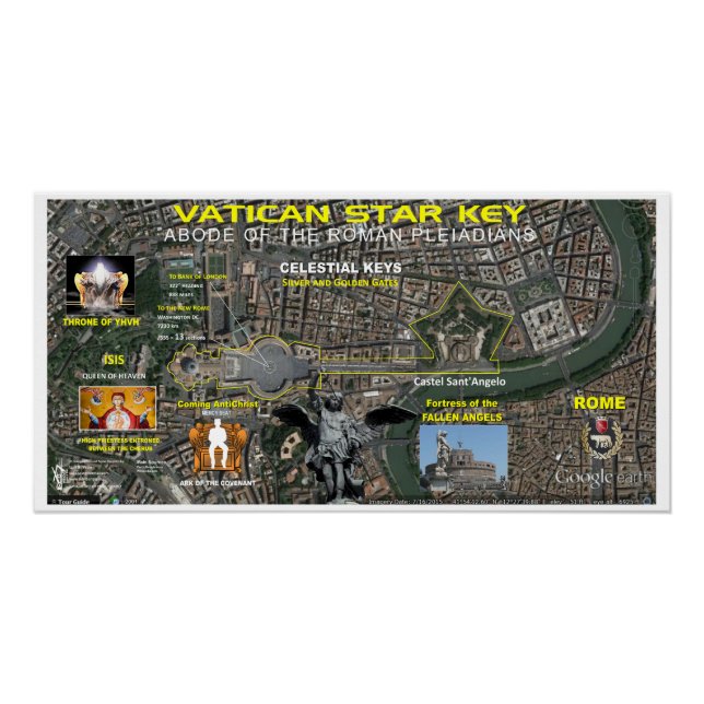 Poster Carte des étoiles du Vatican (Devant)