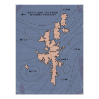 Carte des prévisions météorologiques des îles Shet