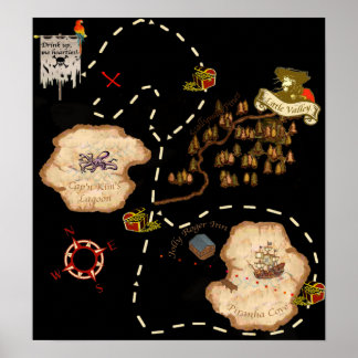 Poster Carte des trésors de Pond Mile