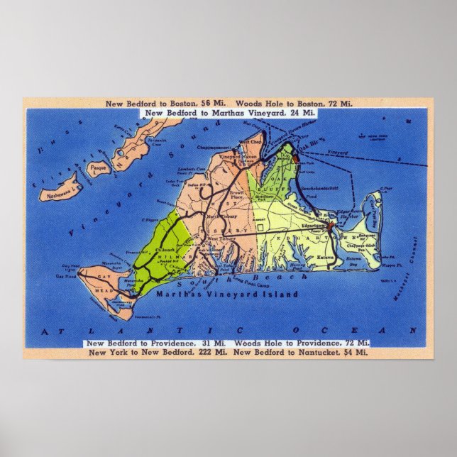Poster Carte détaillée de l'île (Devant)