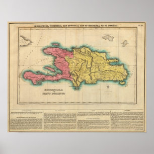 Poster Carte D'Hispaniola, Ou Saint-Domingue