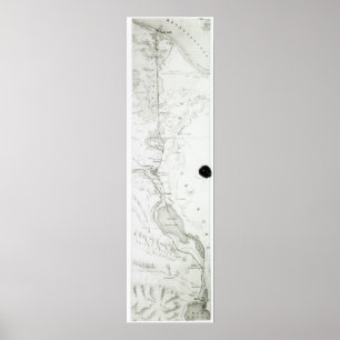 Poster Carte du canal de Suez, c.1869