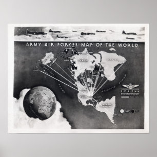 Poster Carte du carré et du plan de terre plat