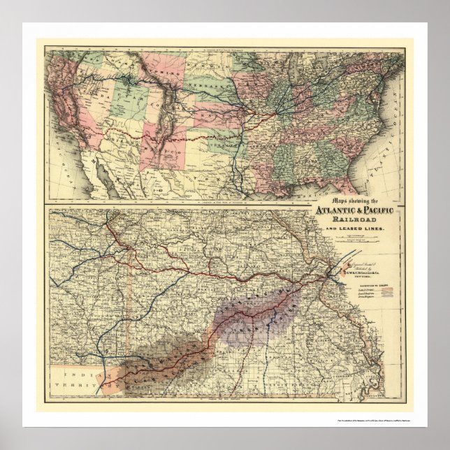Poster Carte du chemin de fer Atlantique et Pacifique 187 (Devant)