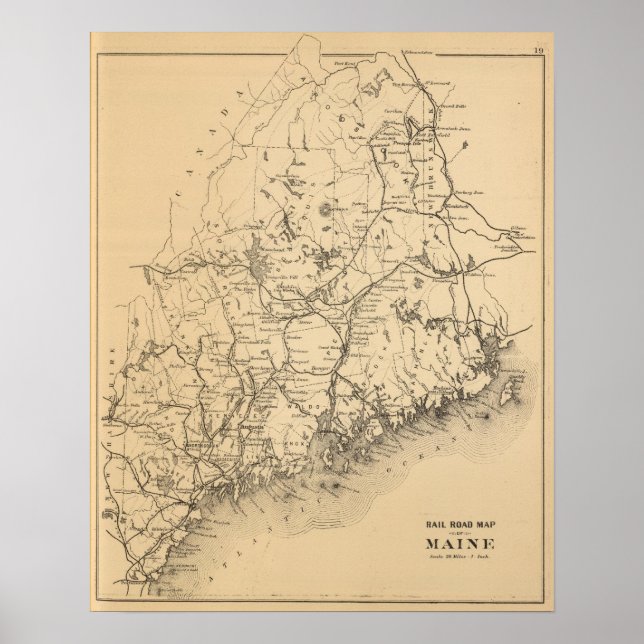 Poster Carte du chemin de fer du Maine (Devant)