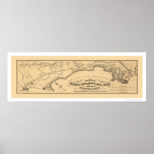 Poster Carte du chemin de fer Pacifique et Atlantique 185