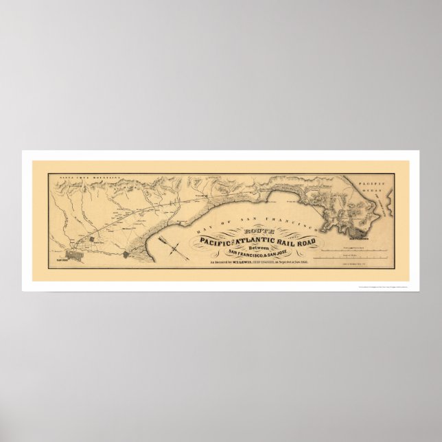 Poster Carte du chemin de fer Pacifique et Atlantique 185 (Devant)