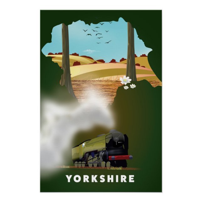 Poster Carte du chemin de fer Yorkshire (Devant)