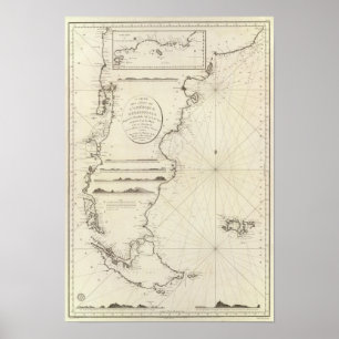 Poster Carte du Chili