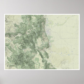 Poster Carte du Colorado