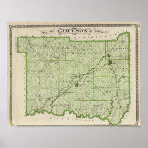 Poster Carte du comté de Jackson