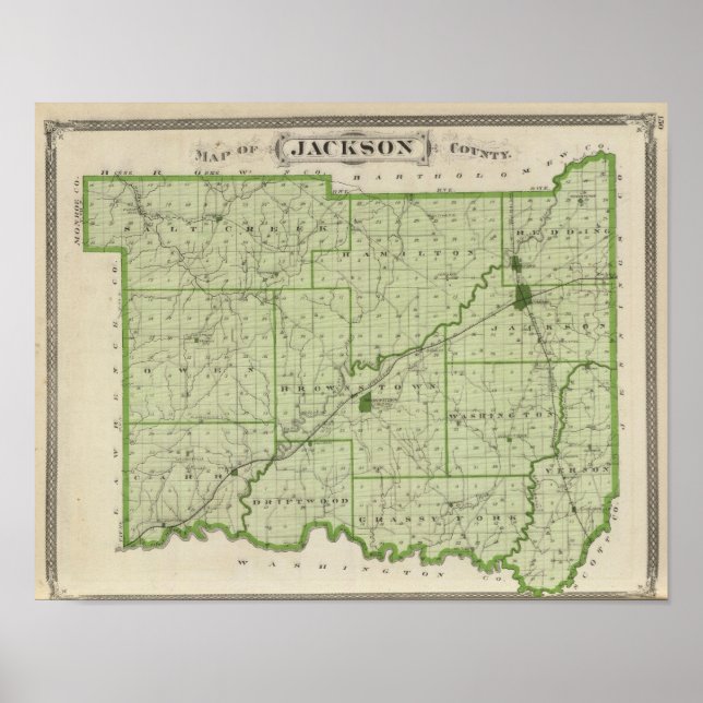 Poster Carte du comté de Jackson (Devant)