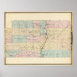 Poster Carte du comté de Marathon