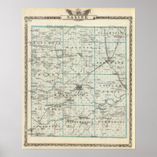 Poster Carte du comté de Saline