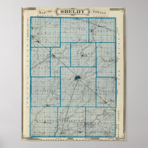 Poster Carte du comté de Shelby