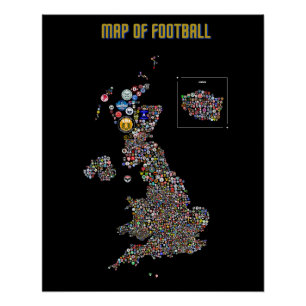 Poster Carte Du Football (UK)