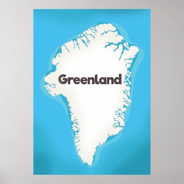Poster Carte du Groenland (Devant)
