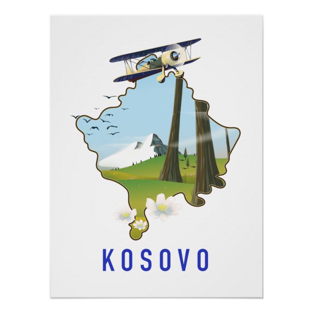 Poster Carte du Kosovo (Devant)