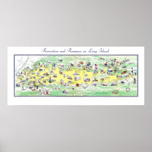 Poster Carte du Long Island : Milles de récréation et