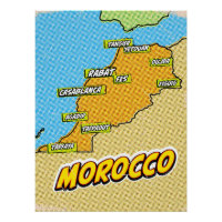 Carte du Maroc illustrée par Pop Art